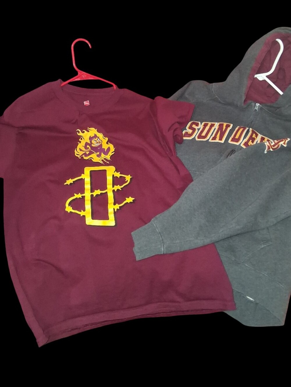 Clothes: Mens Arizona Sun Devils T-shirt & Colosseum Zip Up Hooded Jacket
